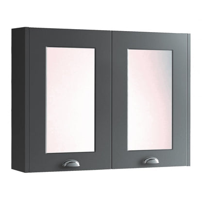 Kartell Astley 800mm Mirror Cabinet Matt Grey / Matt White