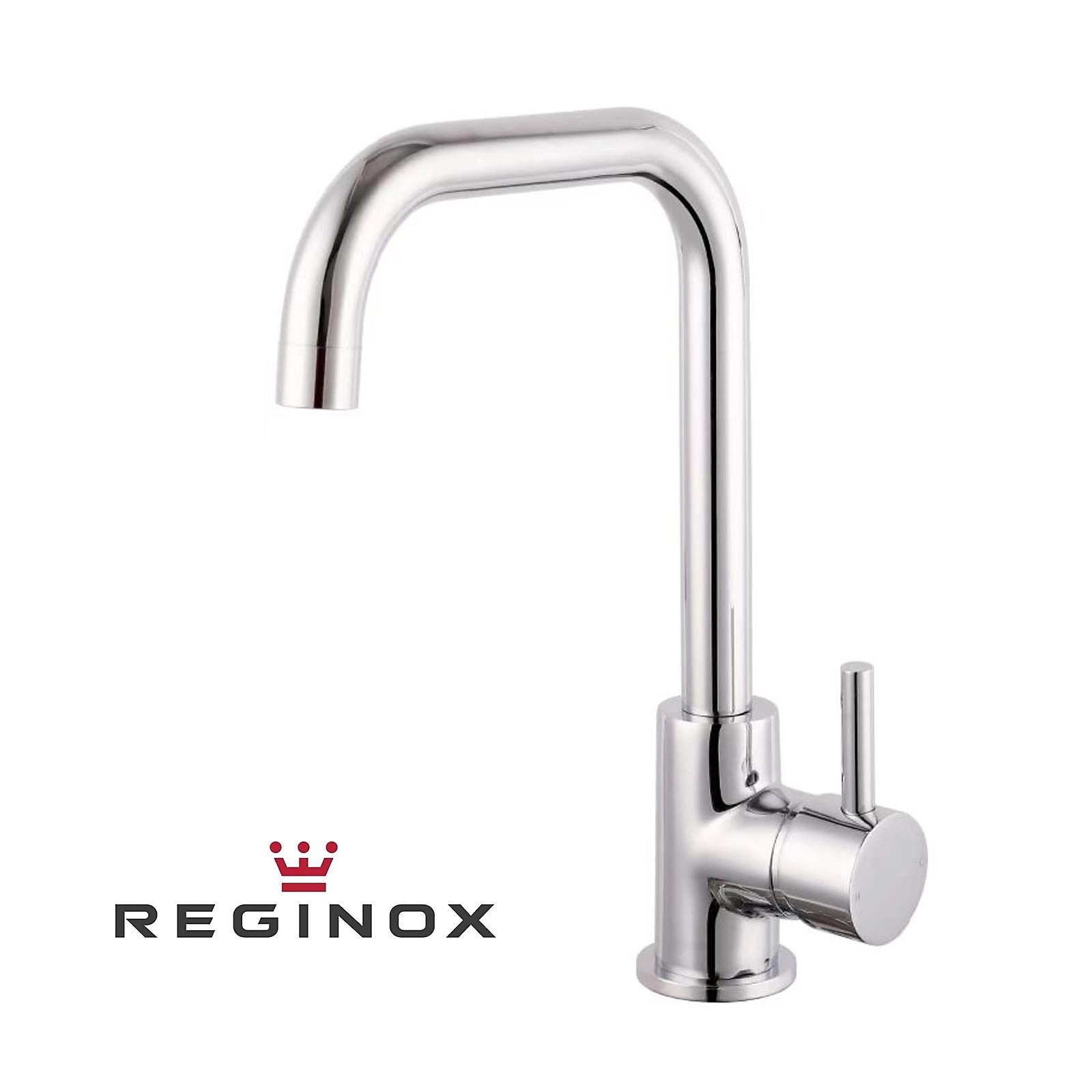 Reginox Chrome Stainless Steel Kitchen Sink Tap SALINA CH Square Neck ...